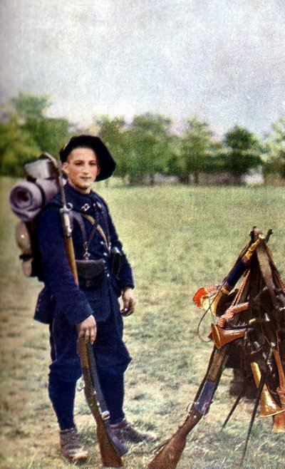 A Soldier of the French Mountain Troops During the Battle of the Marne East of Paris, September 1914 by Jules Gervais Courtellemont